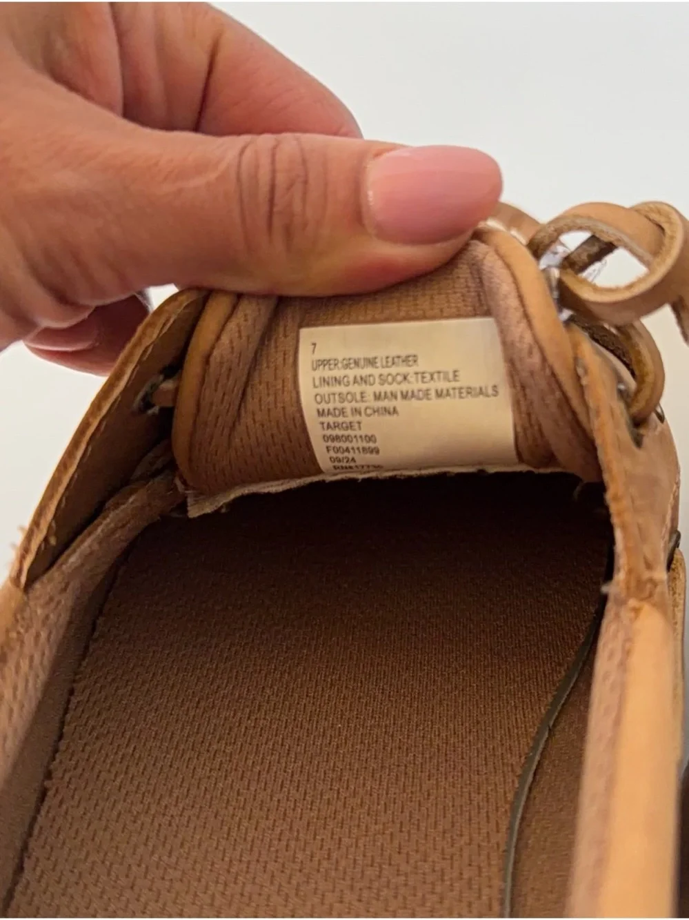 Goodfellow & Co Men's Tan Lace Up Leather Non-Slip Boat Shoes Size 7